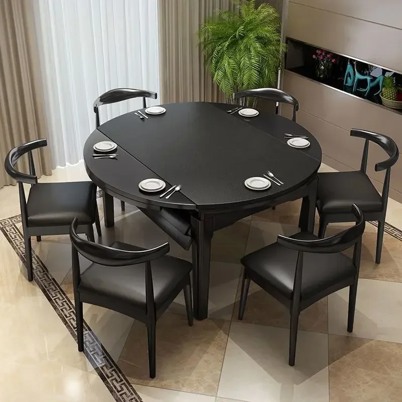 Mesa de cozinha de luxo jantar redonda mesas recepção designer sala sedentária serviço extensível frete grátis muebles elegante