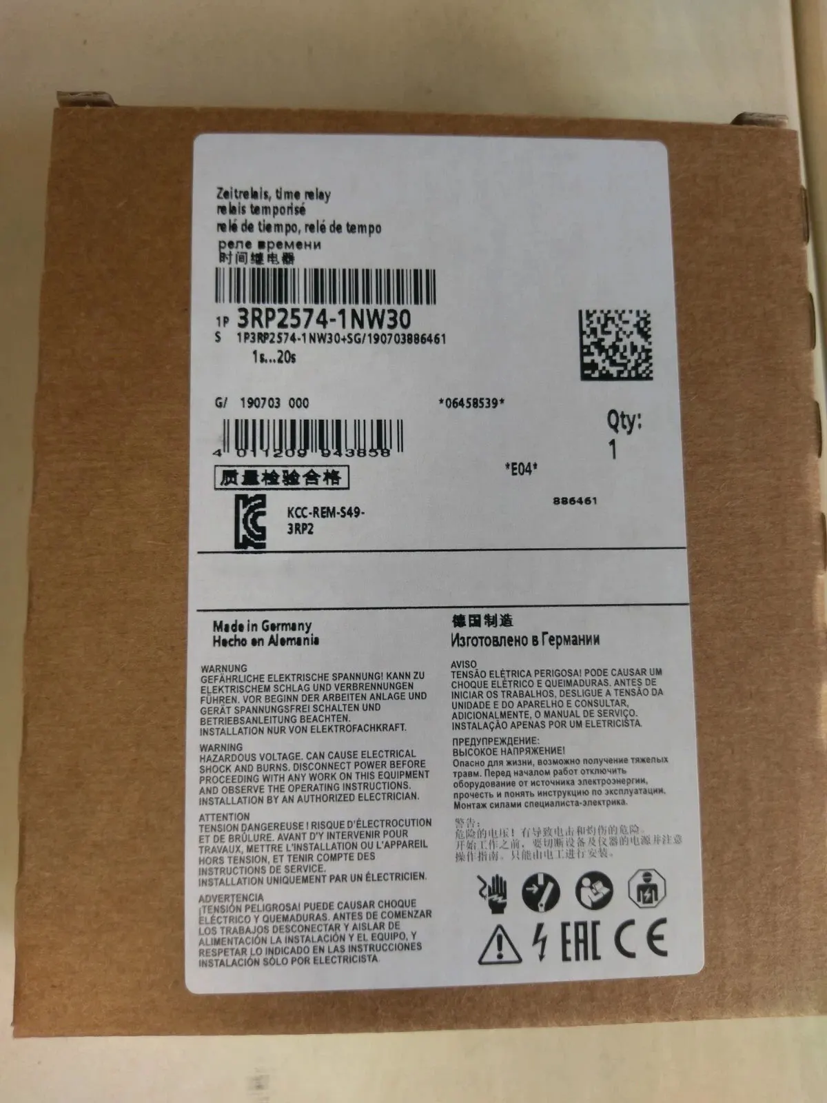 

Совершенно новый 3RP2574-1NW30. Гарантия один год.