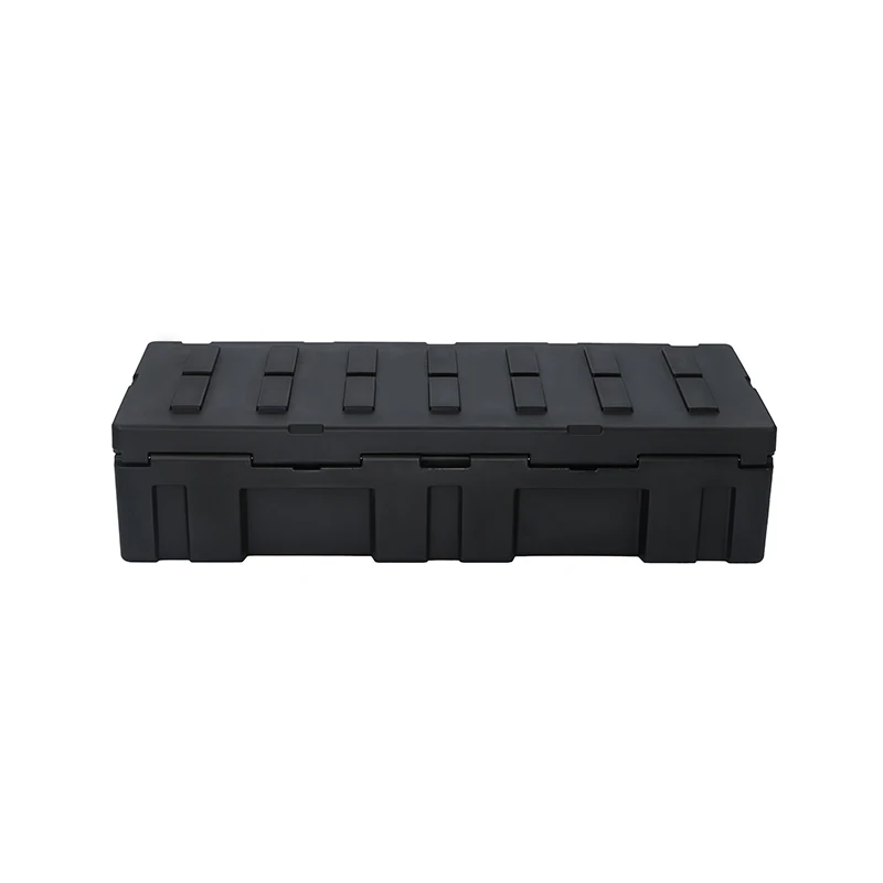 Hard Plastic Rotomolded Tool Box 122L Rugged Case LLDPE Cargo Case 4WD Storage Box Roof Rack Low Profile Quick Mount Bracket