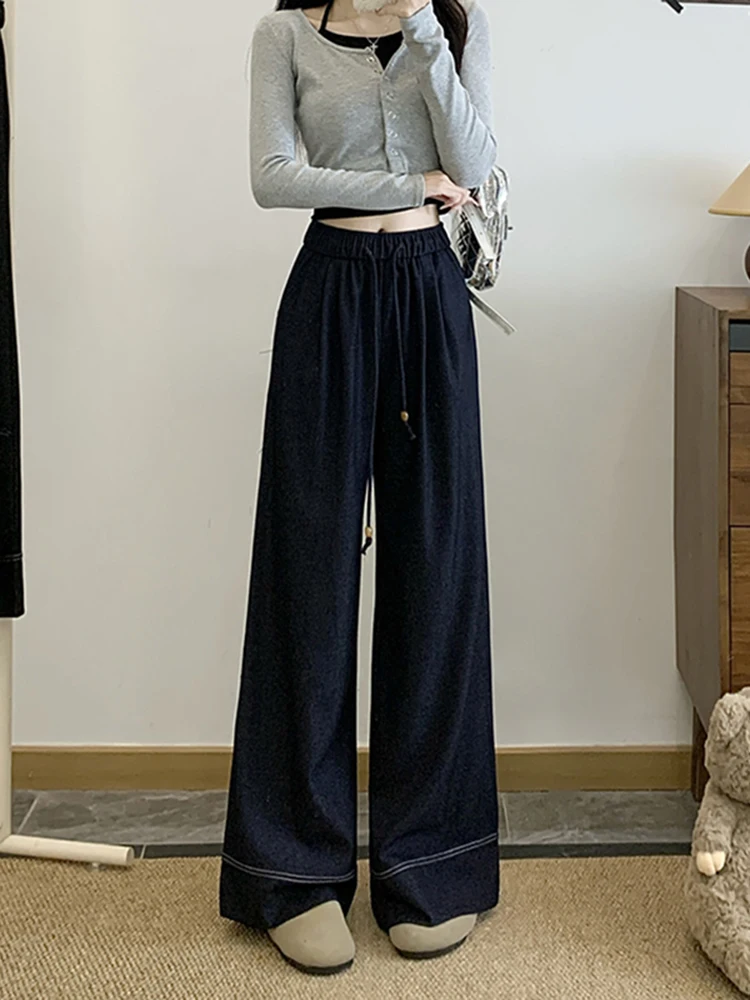 Pantaloni a Vita Alta e Gamba Larga Snellenti da Donna, Taglio Dritto Casual, Tinta Unita, Alla Moda, Autunno 2025, Nuovi, Versatili e Confortevoli...