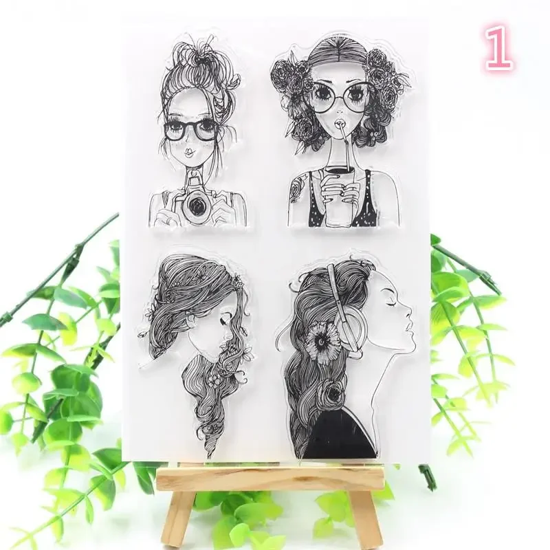 Girl Transparent Clear Silicone Stamps for DIY Scrapbooking Kids Crafts Fun Decoration Supplies