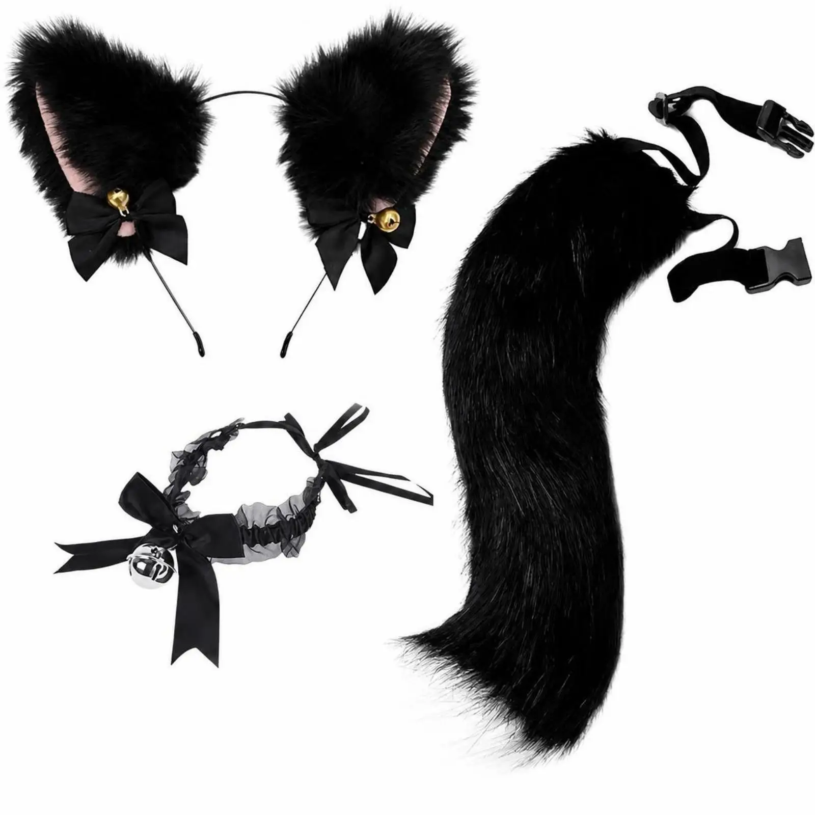 Cute Kitty Cat Ear Hairband Plush Furry Headband for Cosplay Women Anime Party Accessory Hair Styling Costume Decor