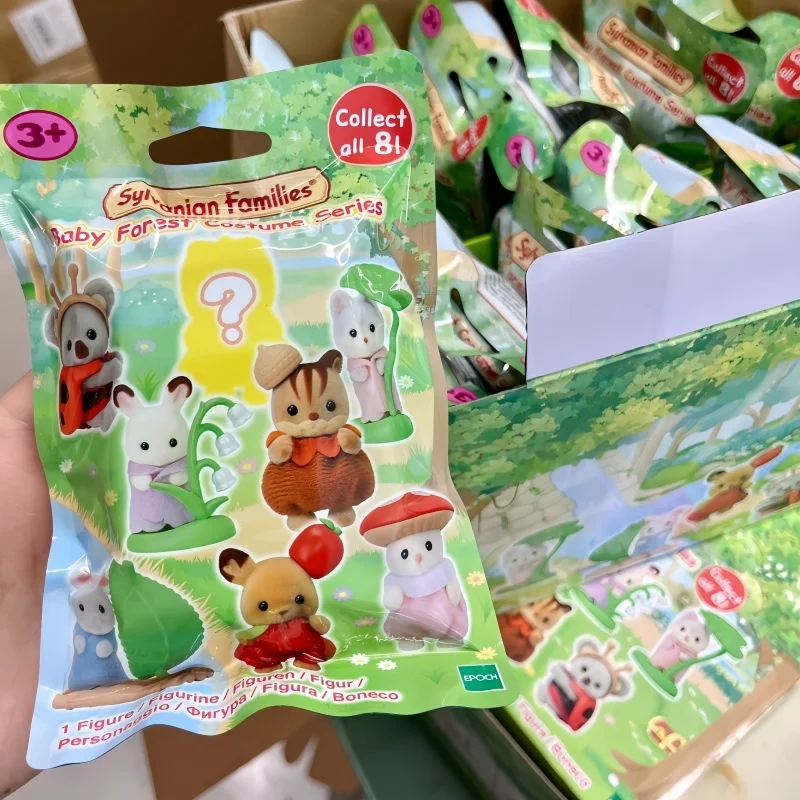 Hot Japan Sylvanian Families baby forest costume Magical baby series bag play house doll garage kit children\'s Flocking toy doll