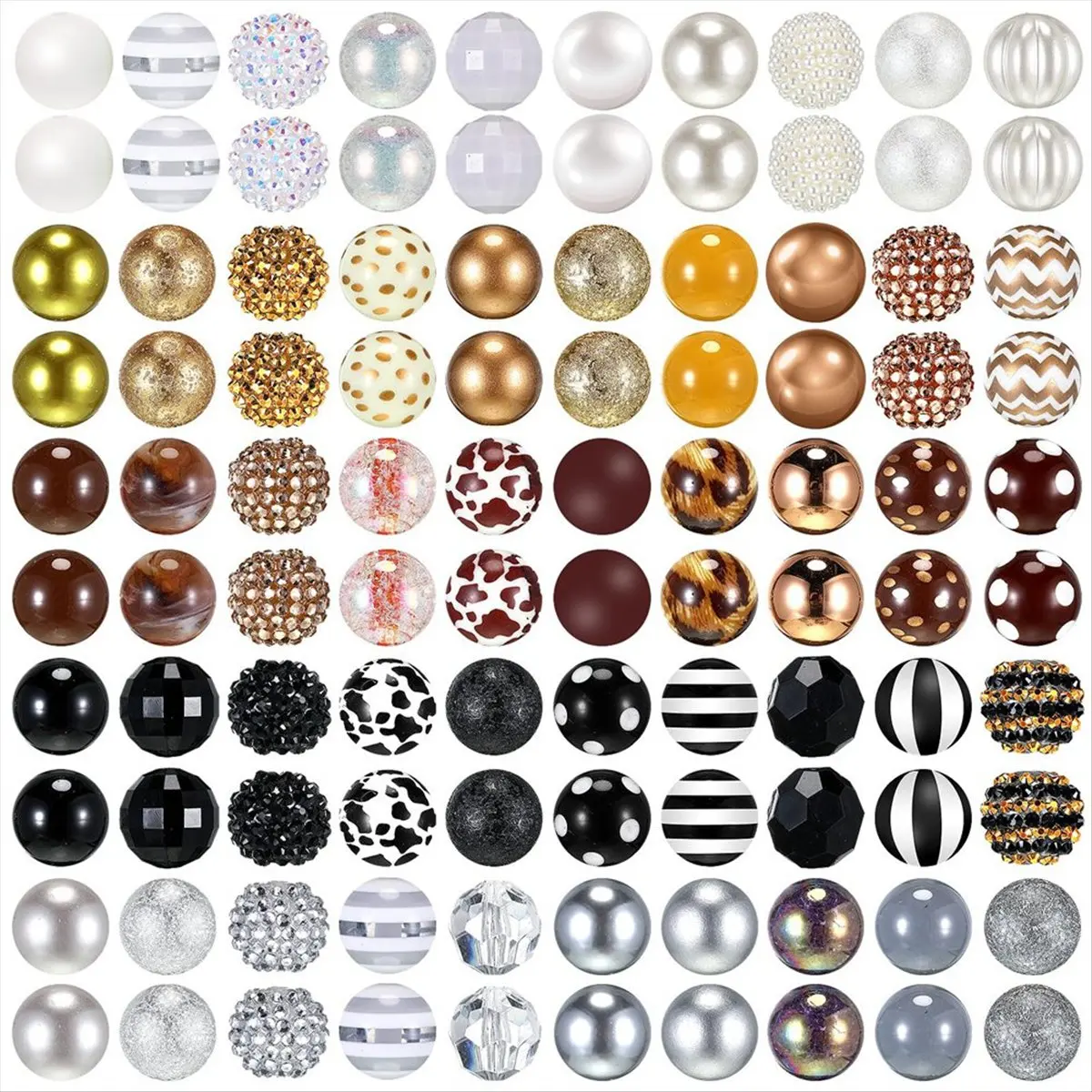 *Great 100 Pcs 20mm Beads for Pens Rhinestone Beads for Pens Beadable Keychains DIY Craft Pen Jewelry Making Supplies