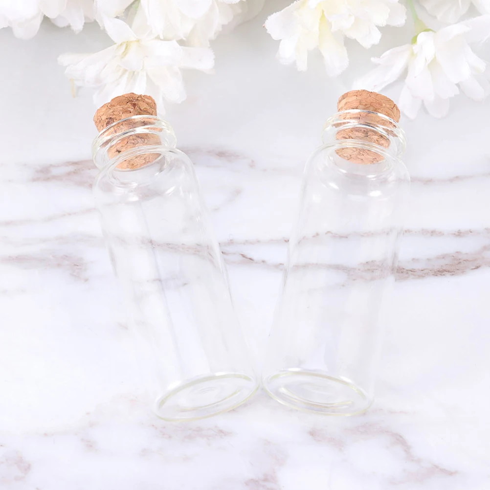 

Small Glass Jars Cork Lids 50ml Wood Material Spice Containers Perfume Samples Wedding Favors Craft Accessories Safe