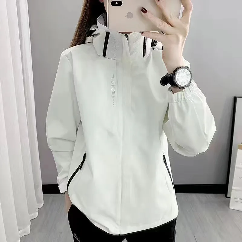 

Autumn Outdoor Climbing Hiking Waterproof Jacket Women 2025 Hooded Coat Trekking Mountain Windbreaker Jackets for Women Raincoat
