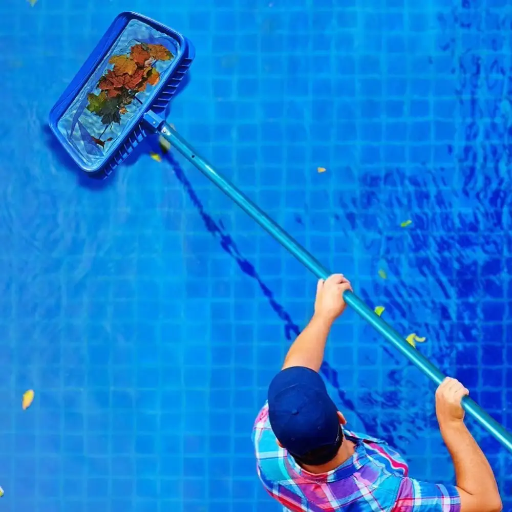 Larger Capacity Pool Skimmer Fine Mesh Easy Scoop Edge Pool Net Without Pole Deep Rake High-Efficiency Leaf Skimmer Net Cleaning
