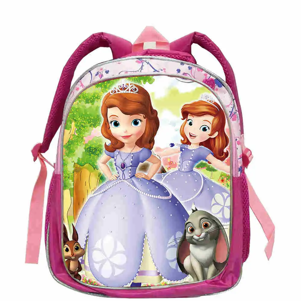 12.5inch Toddler Pink  Mochilas Child princess cartoon School Bag Kids Fashion princess sofia Backpack small Girls Baby Book bag