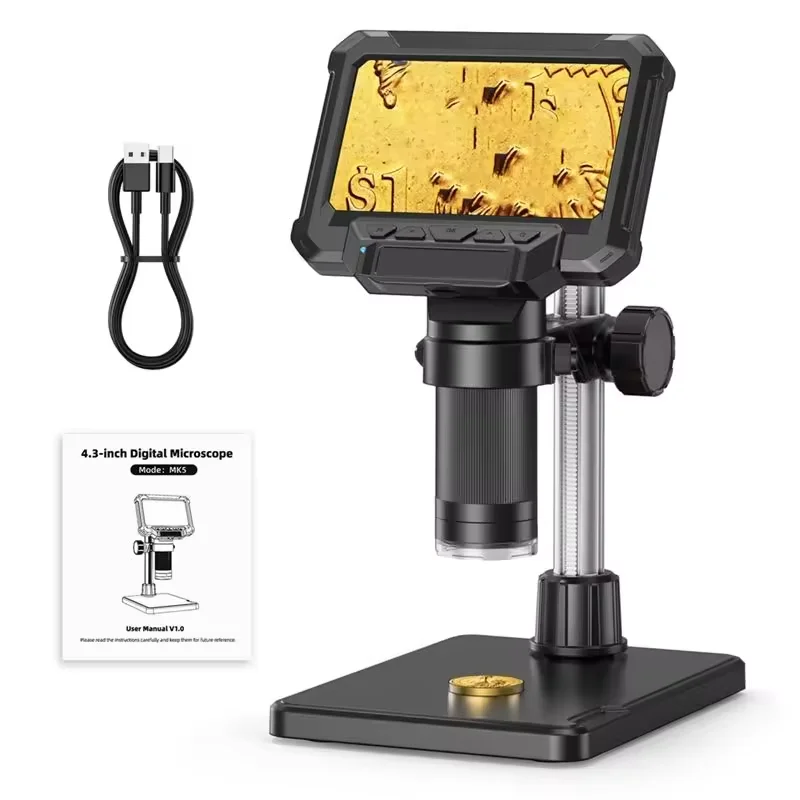 1000X Digital Microscope with 8 LED Lights for PCB Soldering Inspection High Resolution Electronic Component Magnifier, PC View