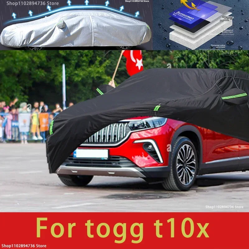 

For TOGG T10X Fit Outdoor Protection Car Covers Snow Cover Sunshade Waterproof Dustproof Exterior black car cover