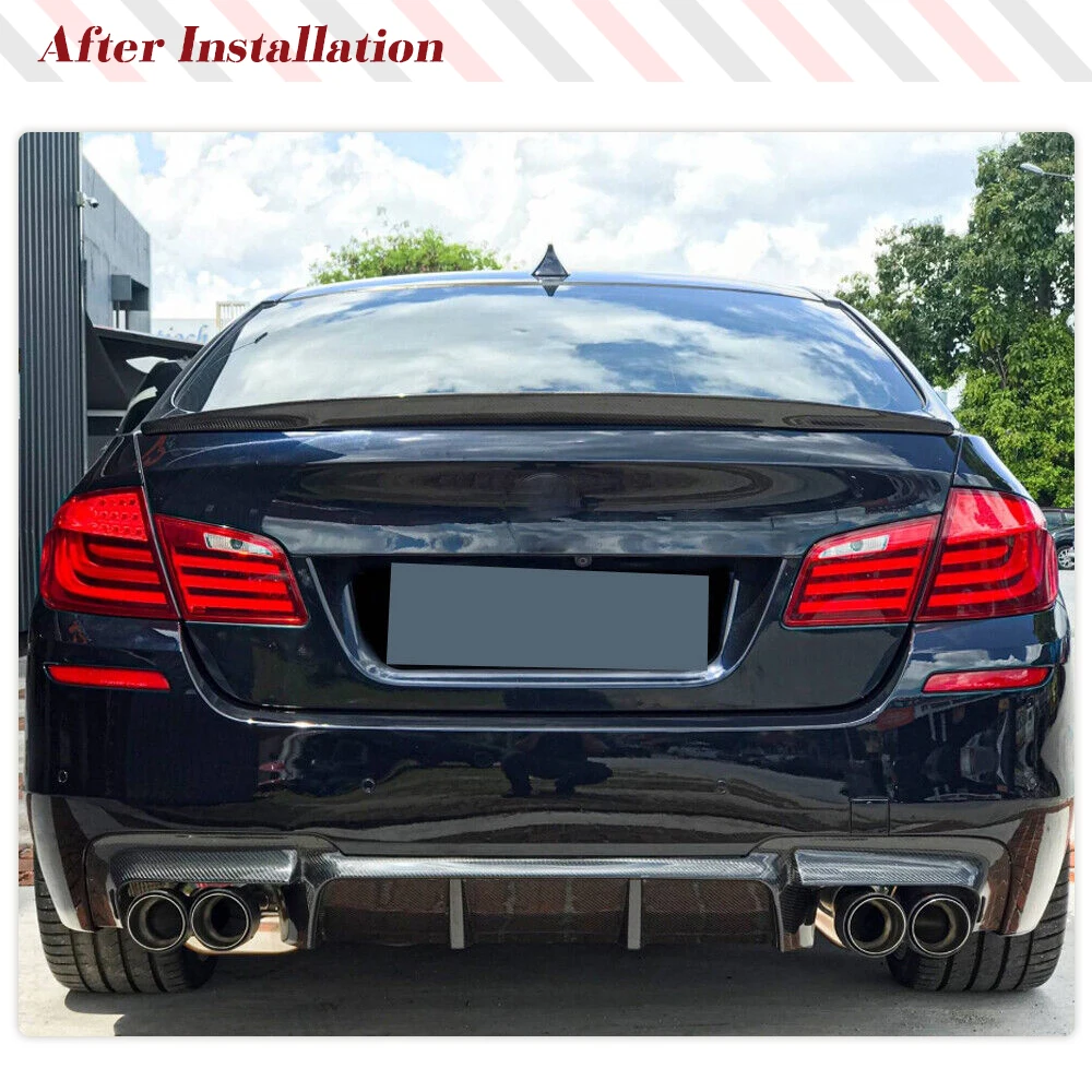 Carbon Fiber Racing Car Rear Bumper Diffuser Chin Lip Spoiler For BMW 5 Series F10 M Sport Sedan 2012-2016 528i 530i 535i 550i