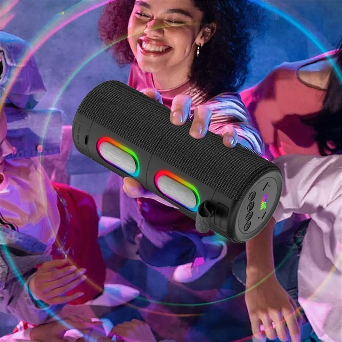 (2-in-1)20W Shock Cool Light Effect Portable Bluetooth Speaker Stereo Surround Wireless Subwoofer