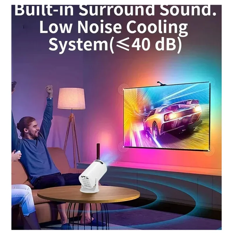 

Y43A-1080P LED Portable Movie Projector Wireless Fidelity 270° Adjustable For Android Phone USB TV Stick Laptop