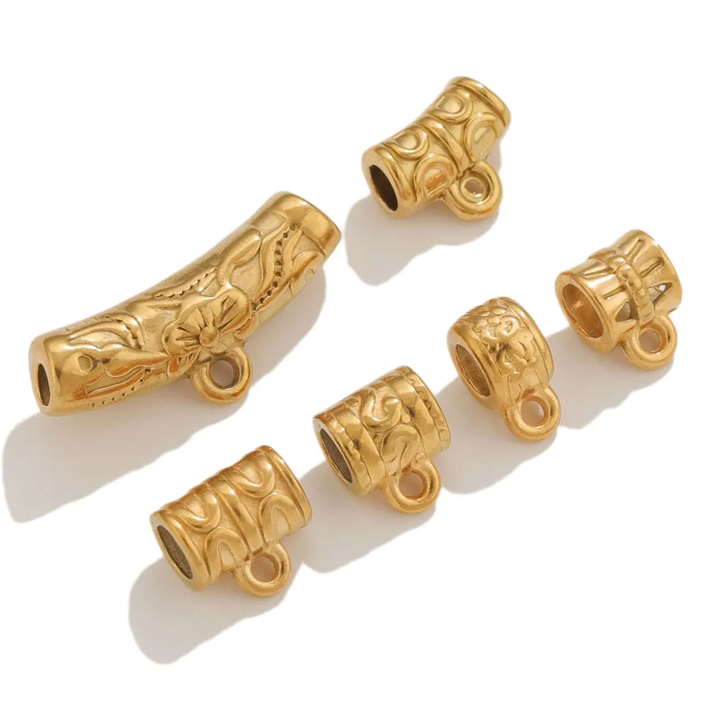 5 Stück Edelstahl-Perlenhalter, Anhänger, Verschlüsse für die Herstellung von Halsketten und Armbändern, Aufhänger, Röhrenperlen, DIY-Schmuckzubehör. – Detail 2