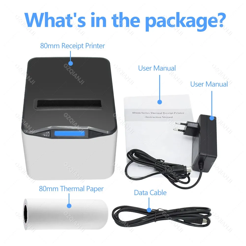 80mm 3inch Thermal Receipt Printer with Auto Cutter POS Billing Printer Support WIFI Bluetooth Lan Ethernet Android iOS Windows