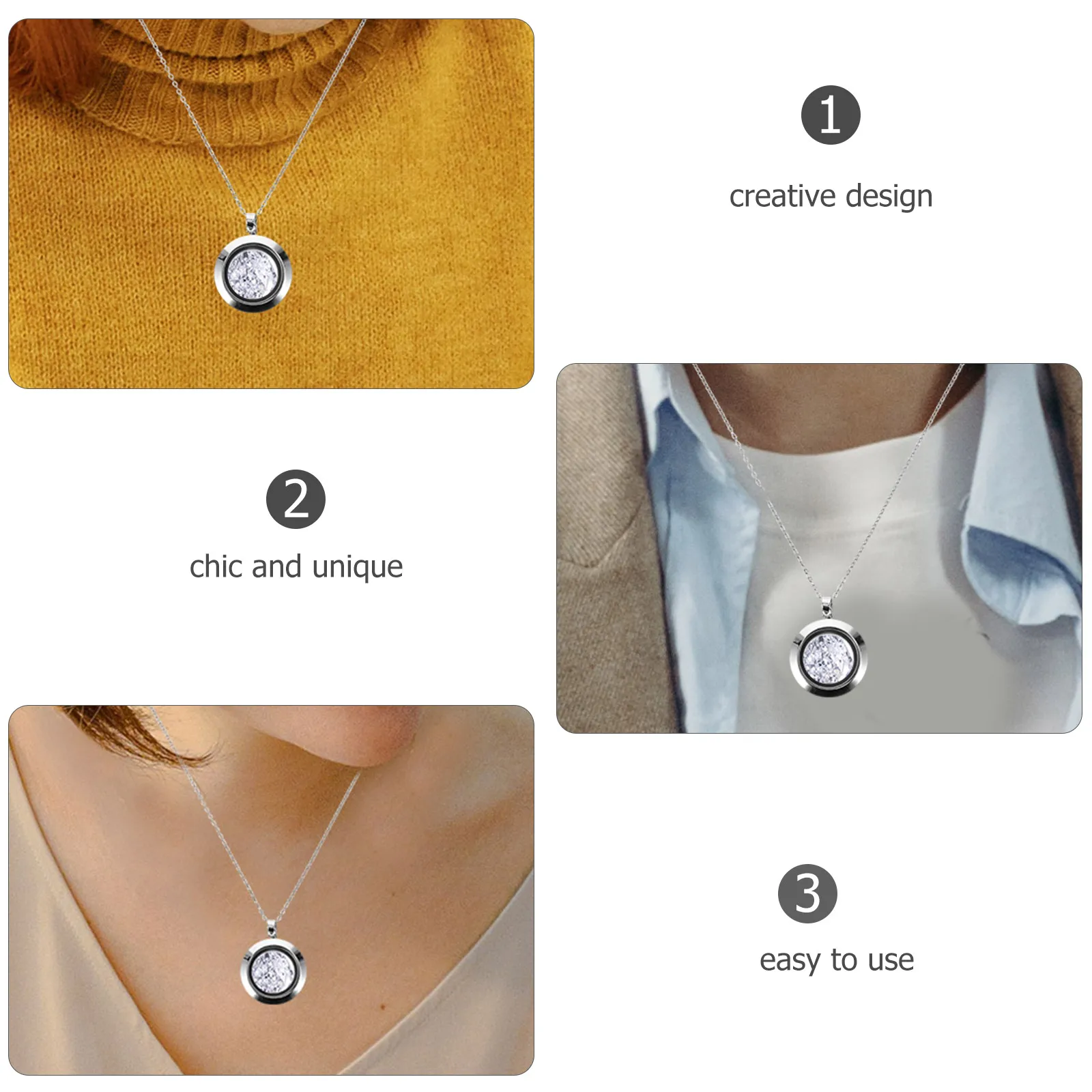 

20MM Stainless Steel Pendant Photo Frame Necklace Trays Round Shape DIY Craft Metal Charm Jewelry Making Lightweight Portable