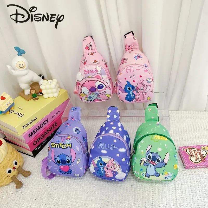 Disney Stitch 2024 New Girl's Phone Bag Fashion High Quality Children's Chest Bag Cartoon Versatile Portable Sports Waist Bag