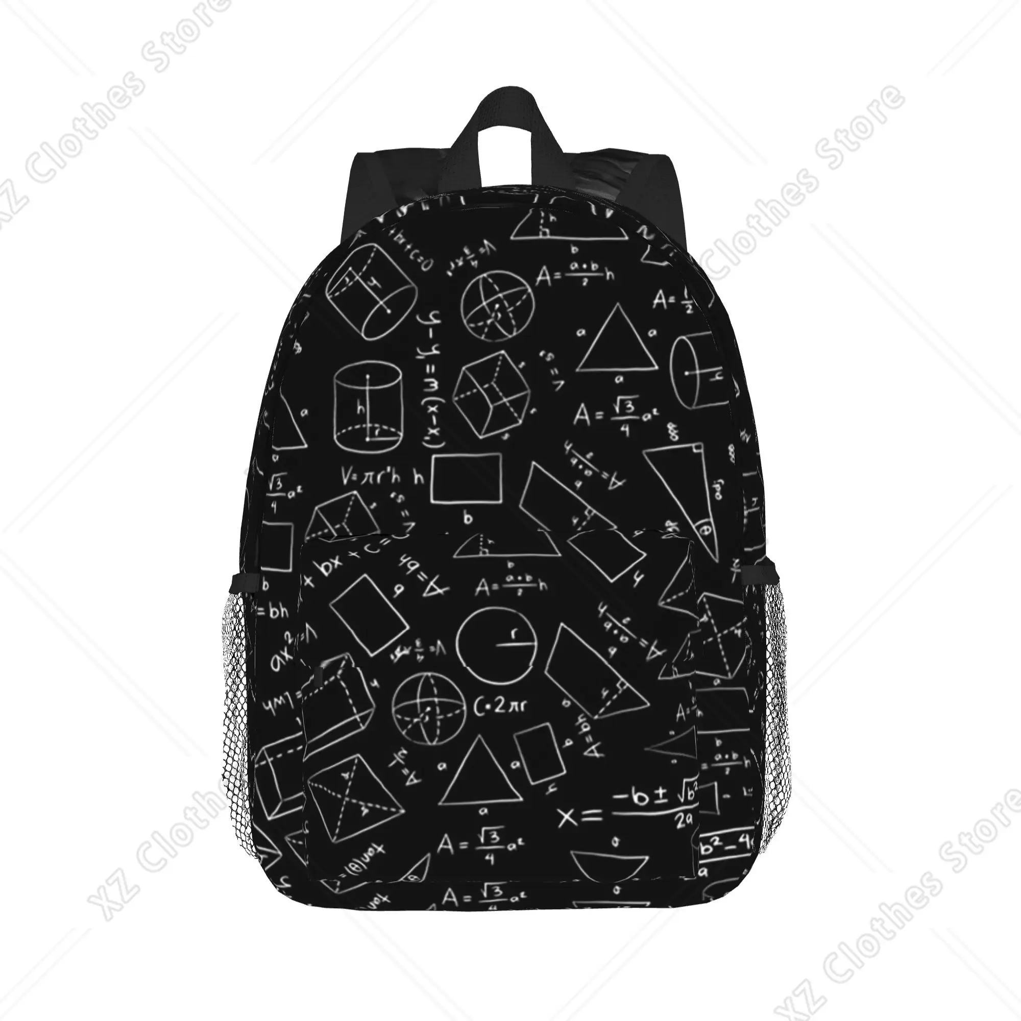 Math Themed Black And White Equation Design Backpack Hot Sale Daypack Boys Girls BookBag Shoulder Bags for Men Women School Bag