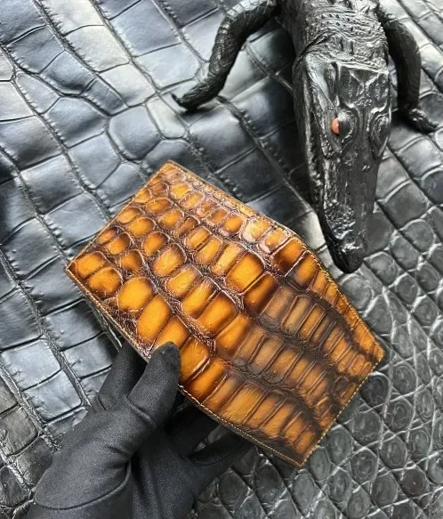 New Fashion Men Alligator Wallets Real Crocodile Genuine Leather Short Organizer Wallet Boy Brand Luxury Men\'s Card Holder Purse