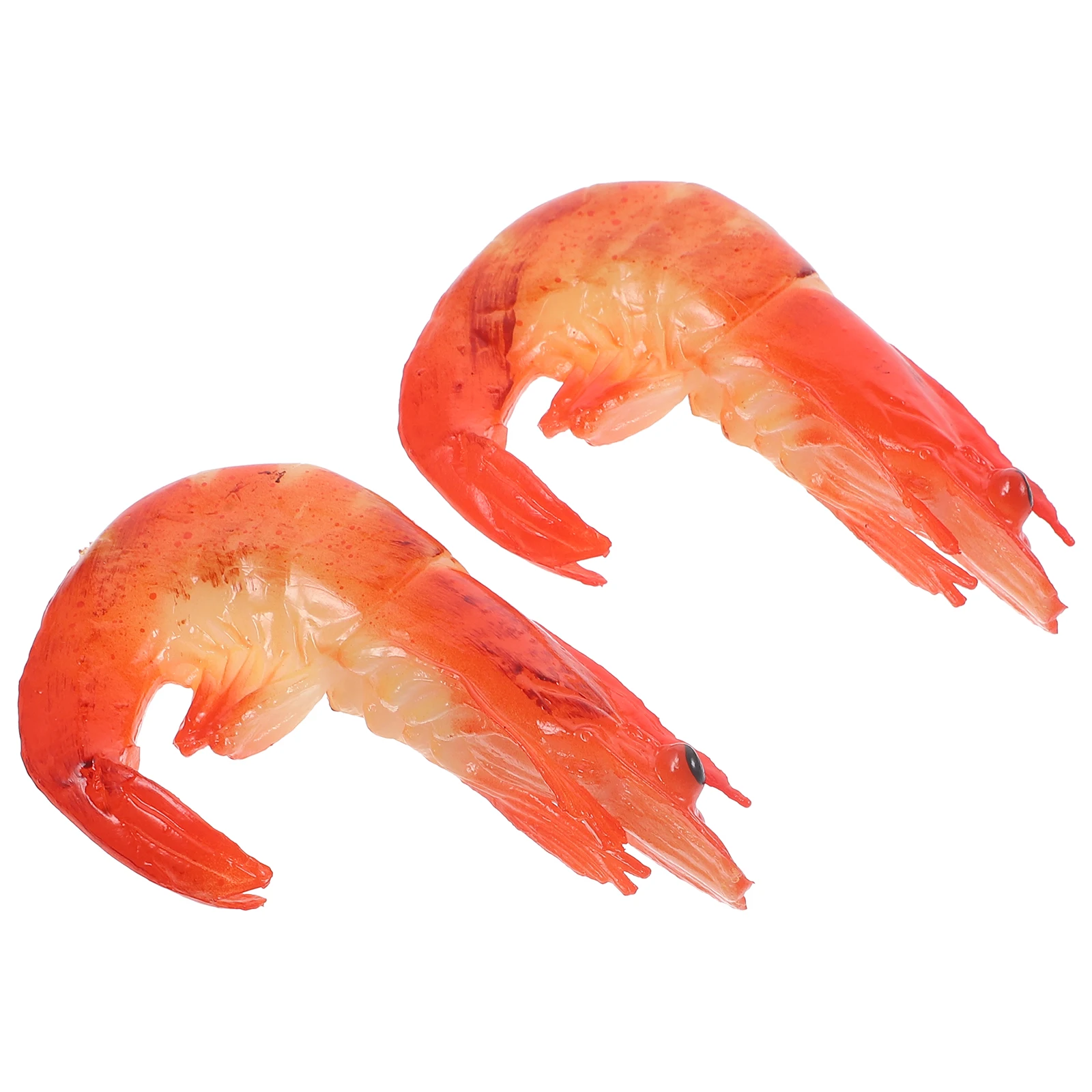 

2 Pcs Artificial Shrimp Fridge Magnet Child Magnets for Pvc Refrigerator Decorative