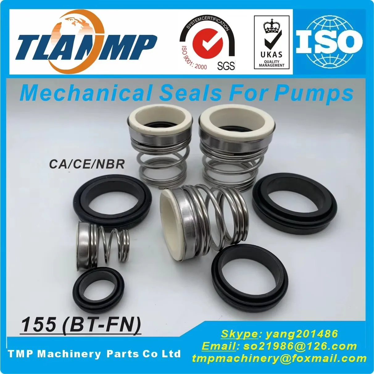 155-40 Mechanical Seals (Shaft size 40mm, BT-FN-40) for Circulating water pumps | AES T04/ BT-FN/ROTE-N Type 3