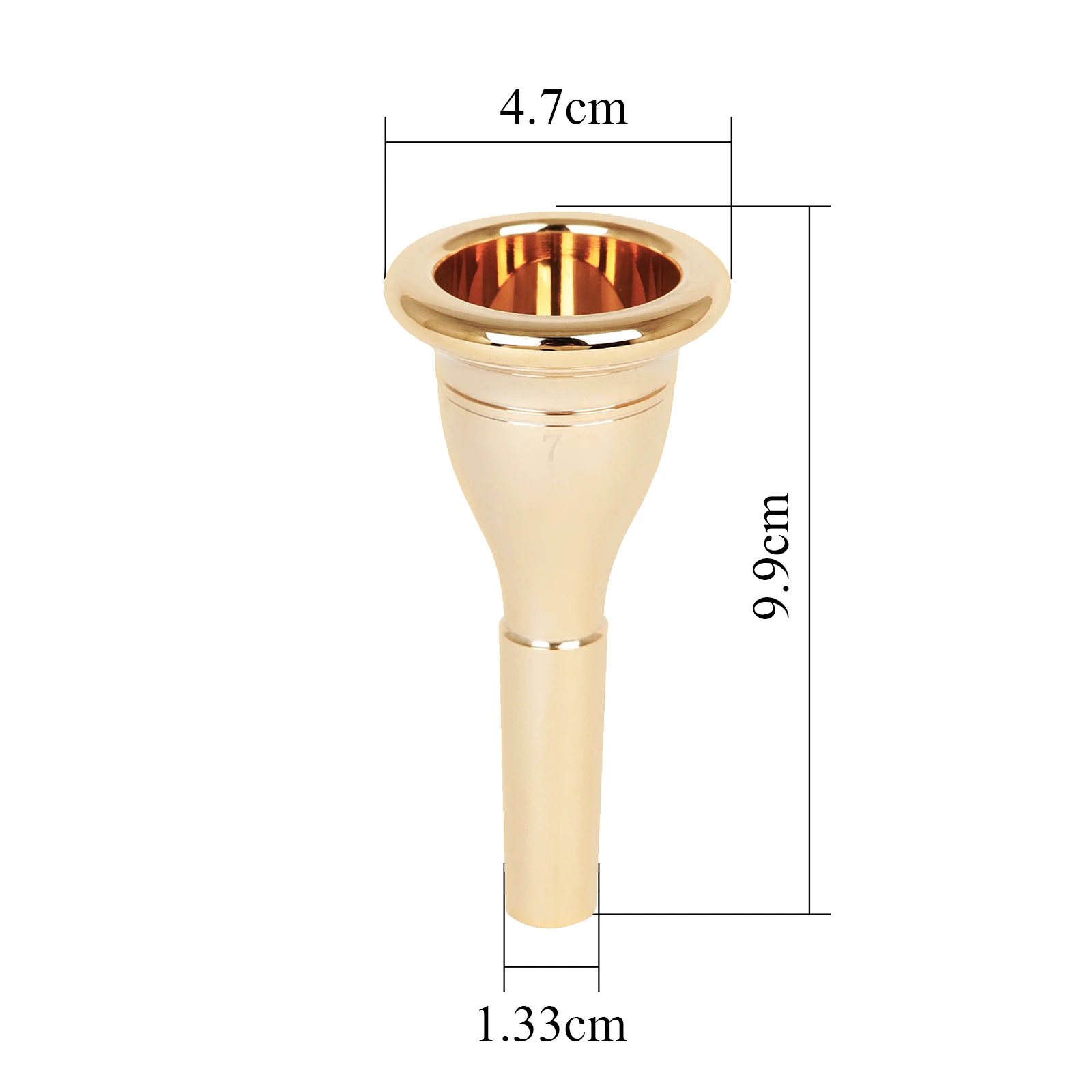 Tuba Mouthpiece Solid Durable Brass Construction Gold Plated Musical Instrument Accessories