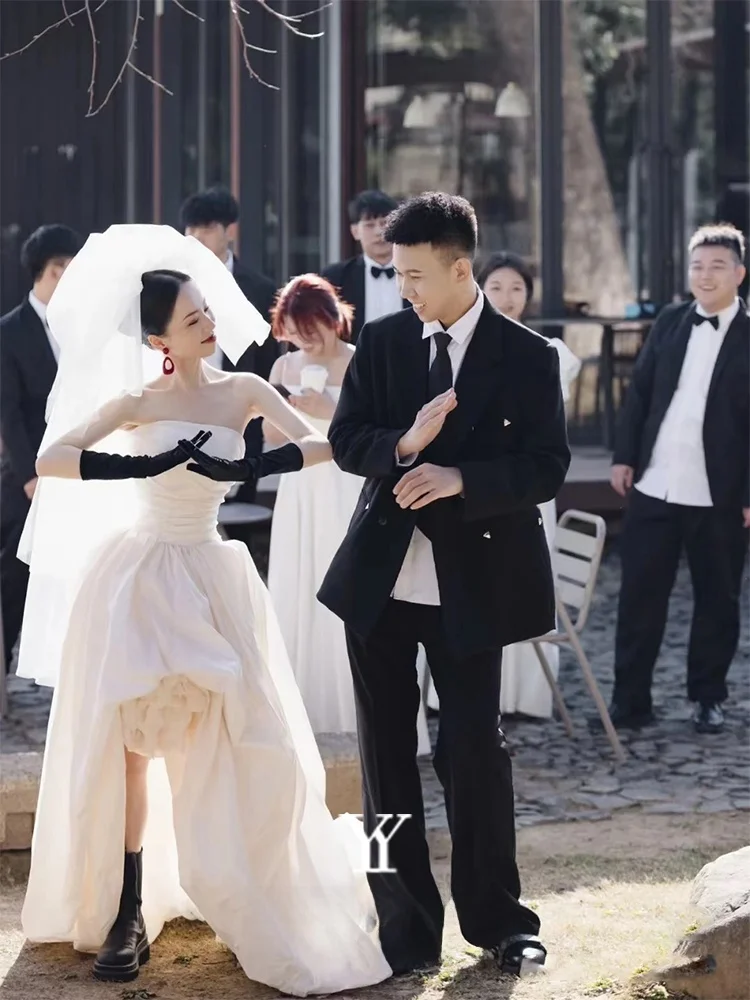 

Elegant Wedding Dress 2026 New Style Bridal Gown Evening Party Adult Birthday Celebration Long Skirt Female Model YWR23099