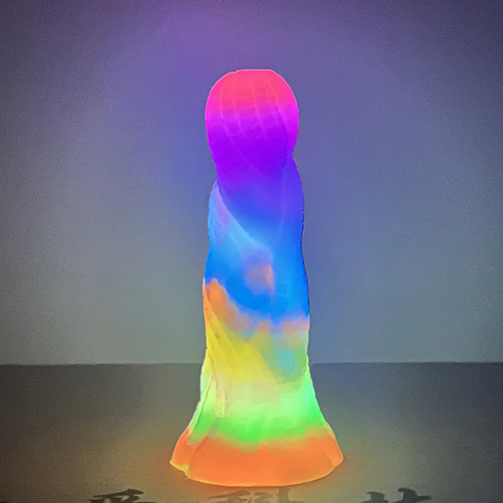 NNSX Mini Color Luminous Dildo Dragon Animal Penis Beginner Shine By Absorbing Light Masturbators with Suction Cup Sex Toys Shop