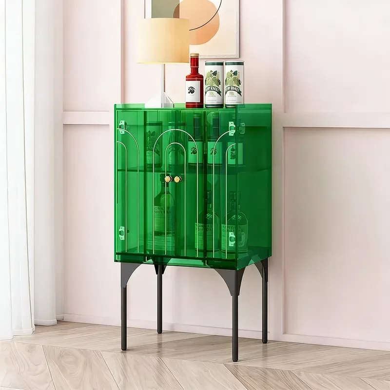 Acrylic Dining Side Cabinet Light Luxury Living Room Integrated Wall Tea Cabinet Household Bedroom Sofa Side Cabinet Wine
