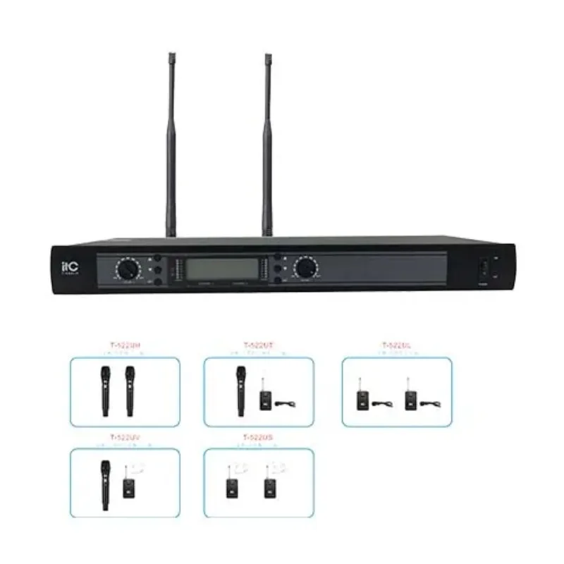 High Performance Sound Quality Single Display Dual Channel Wireless Microphone For Classrooms And Conference Rooms, Etc