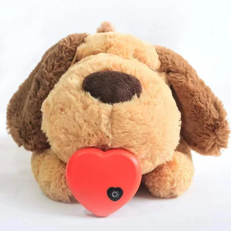 Puppy Behavioral Training Toy Accessories Electirc Heartbeat Toy Plush Pet Snuggle Anxiety Relief Sleep Aid Doll Accessories