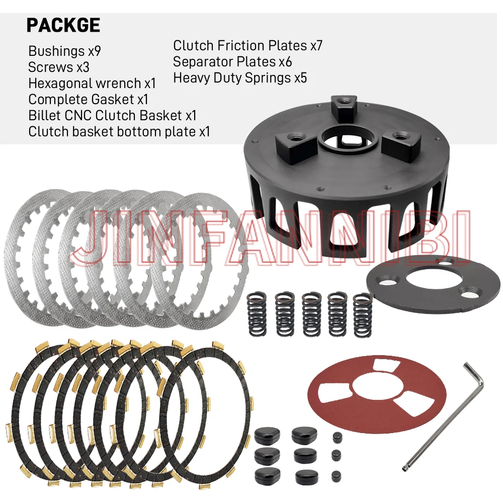 

Clutch Plates Kit with Billet Basket Set for Yamaha Blaster 200 YFS200 1988-2000 2001 2002 2003 2004 2005 2006