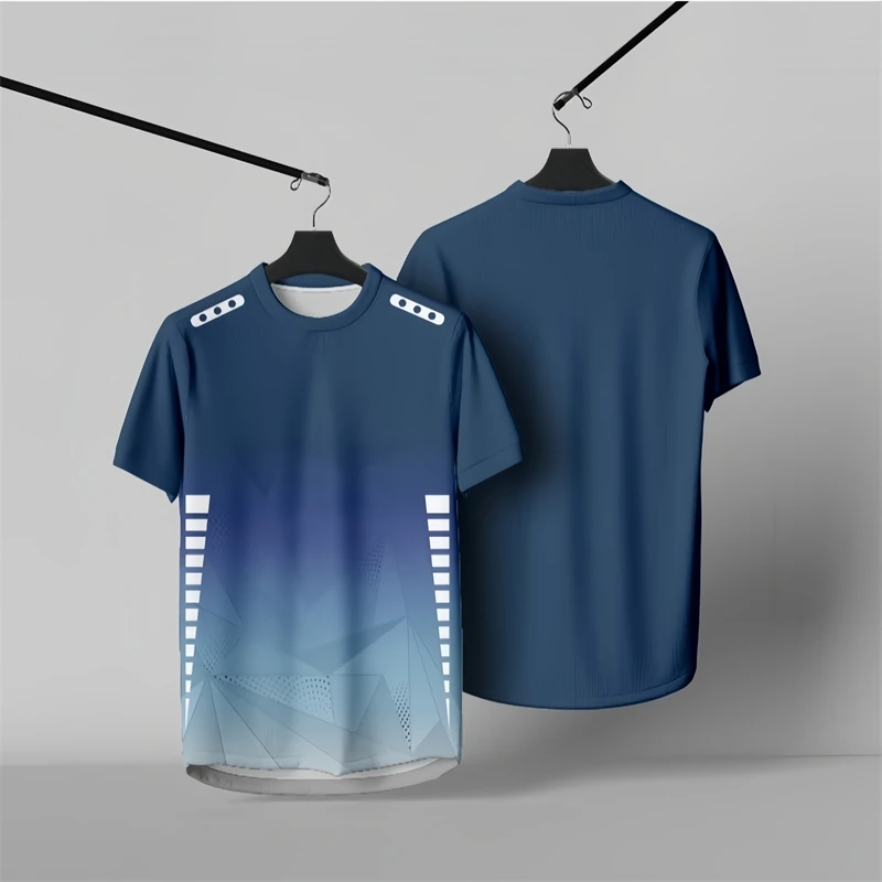 

Simple Geometric Gradient Sport Men's T Shirt Summer Fashion O-Neck Short Sleeve Tee 3D Print FitnessLoose Quick Dry Running Top