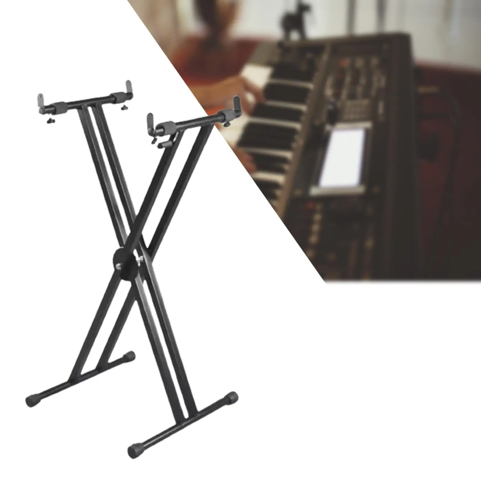 Piano Keyboard Stand Portable Iron Double Braced x Style Keyboard Stand