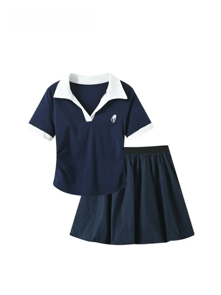 

plus Size Summer Faion Set ort Sve T-irt ort Skirt Versatile Casual Wear for Women Big Size Club Sle Cotton Blend