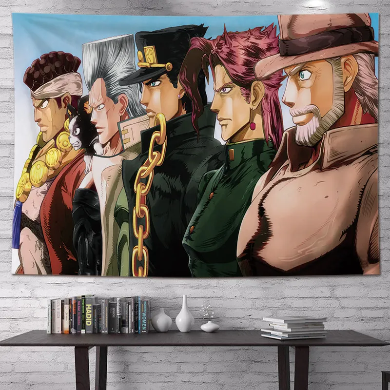 Neue Anime Jotaro Wandteppich-Wanddekoration für Schlafsaal, Schlafzimmer, Wohnzimmer