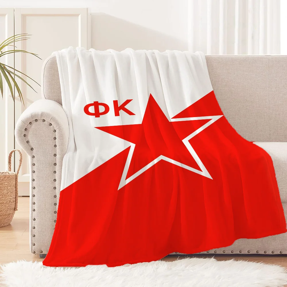 R-Red Star BelgradeS Anime Blanket for Sofas Football Interior for Home Thin Wadding Blanket King Size Home and Decoration Sofa