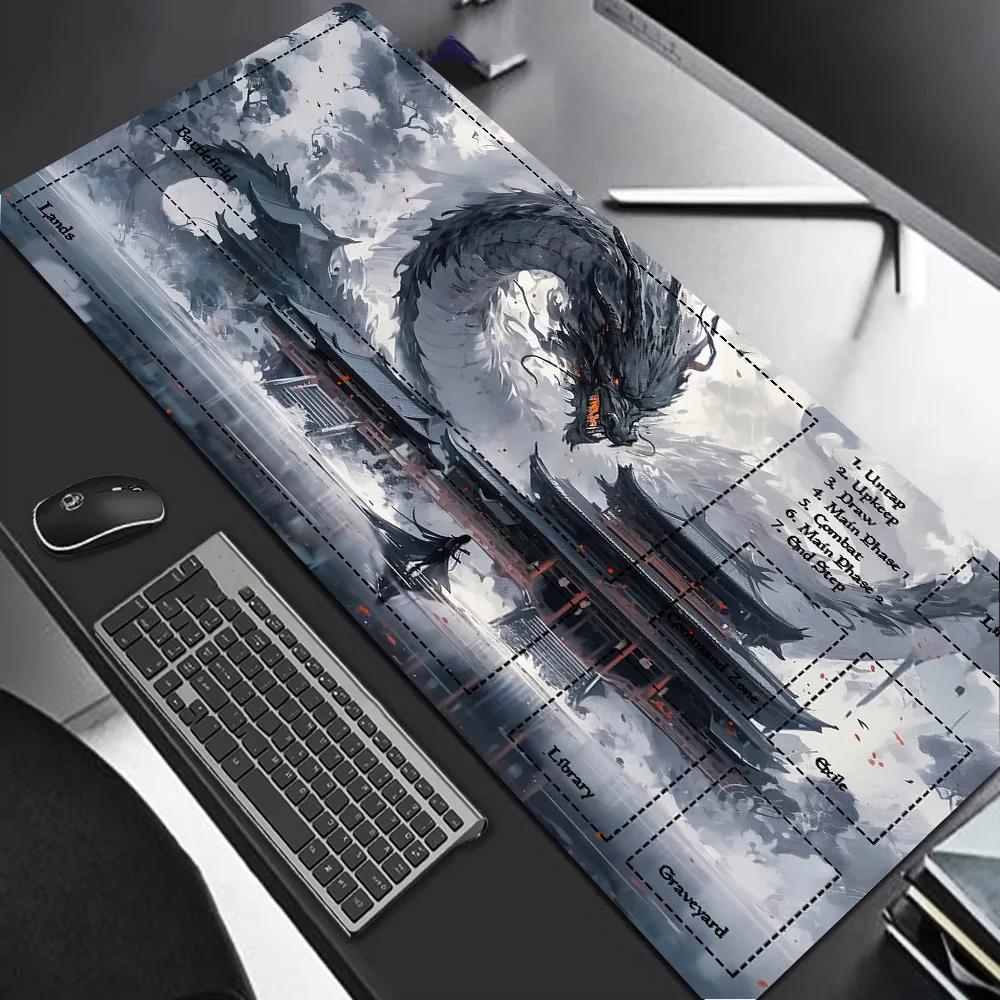 Wave MTG gaming mat, dragon 350x600x2mm mouse pad MTG MTG DTCG CCG RPG, collection card, soft rubber gaming carpet, combat games