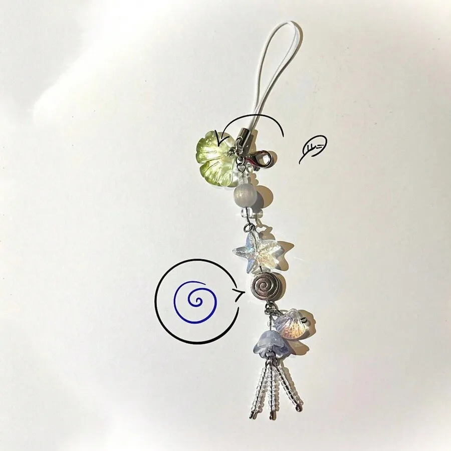 

1pc Jellyfish Gravity Beaded Charm, Suitable For Earphone/Bag/Mobile Phone/Keychain Gift Souvenir Car Accessories Bag Charm Scho