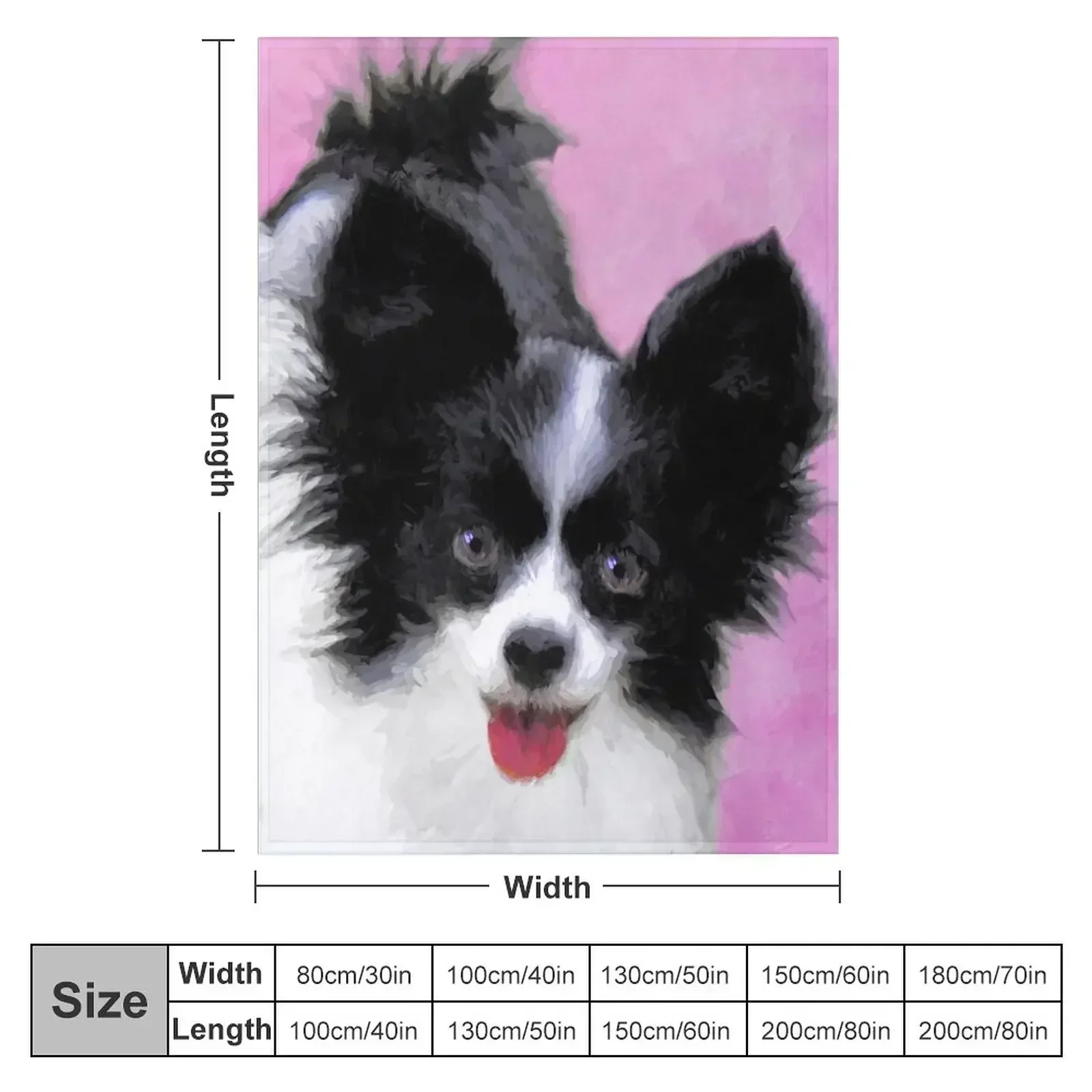 Papillon (White and Black) Throw Blanket Thermal Personalized Gift wednesday Shaggy Blankets