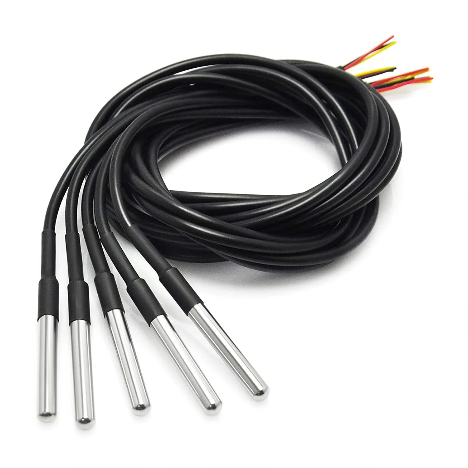 Stainless steel encapsulated waterproof DS18b20/LM35DZ temperature probe, temperature sensor, waterproof cable 5m