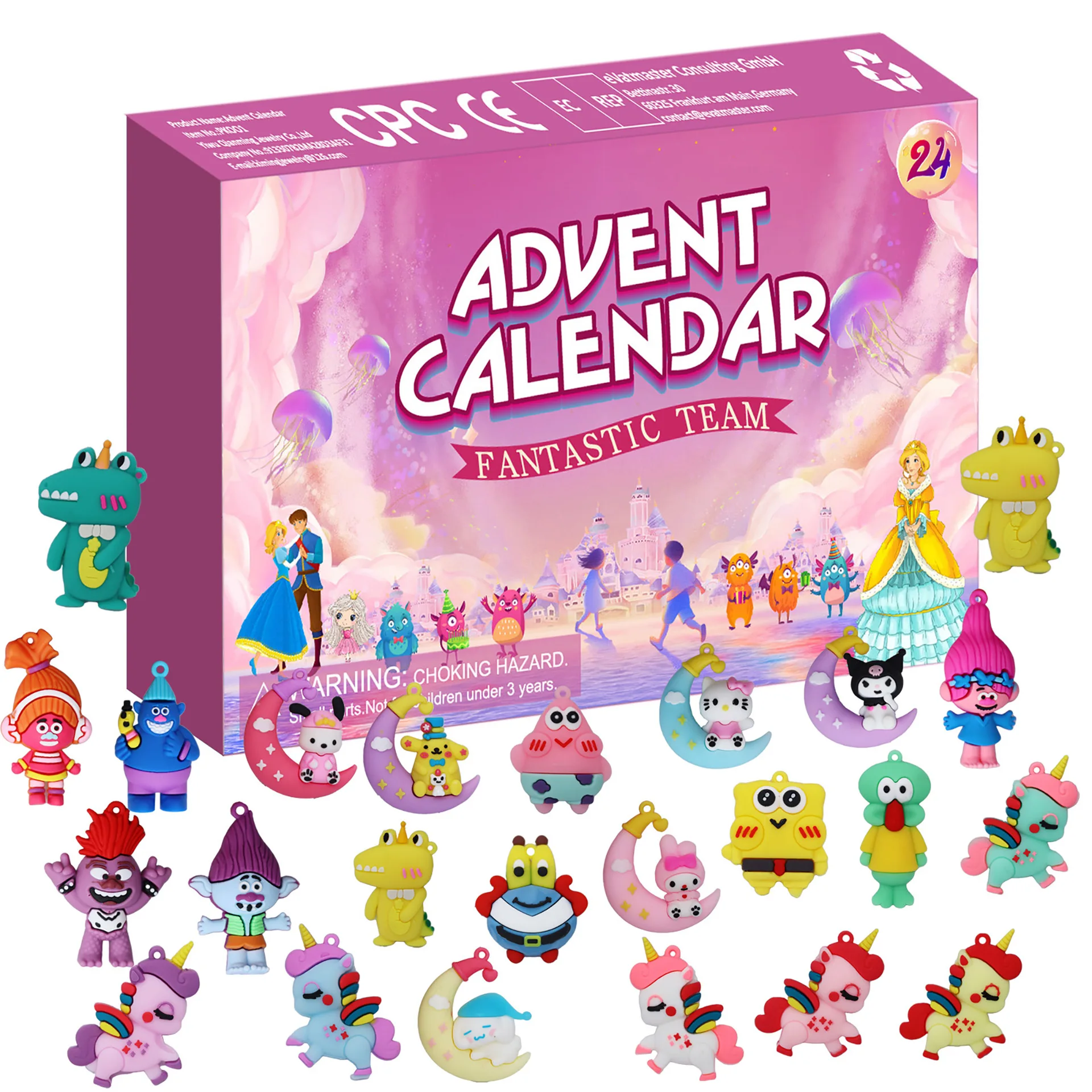 Christmas Calendar Toy Countdown Calendar, Kit Includes Ponies Building Blocks, Children Fans Surprise Gifts Advent Calendar