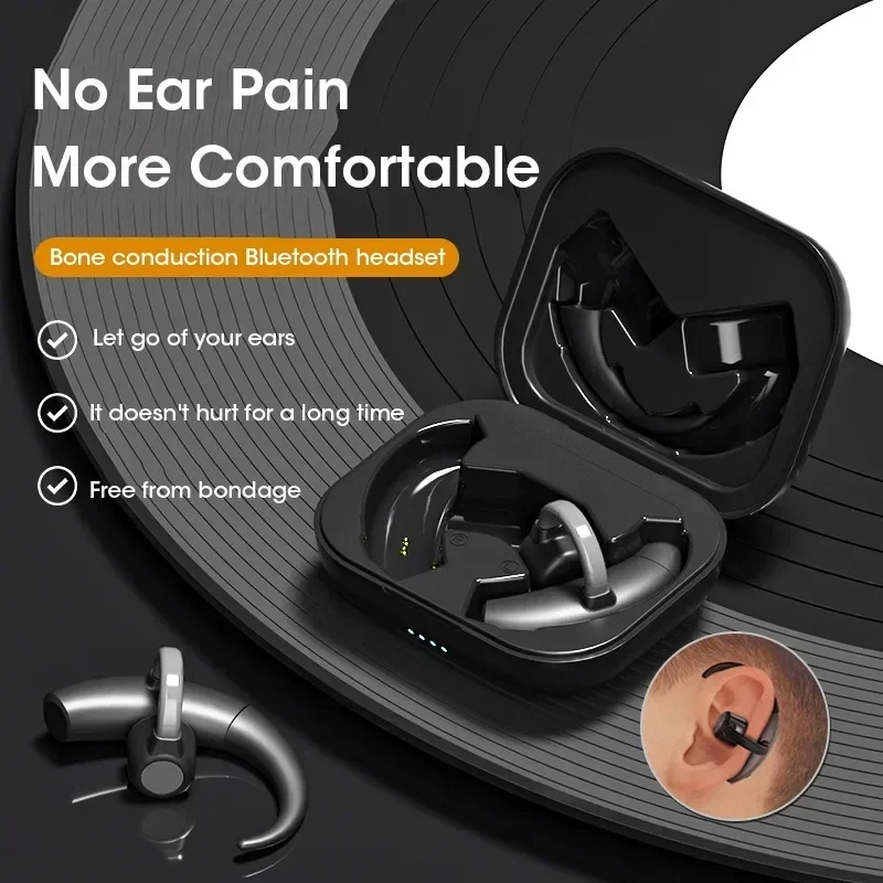 

TWS Wireless Earphones Bluetooth 5.3 Headset True Bone Conduction Earbuds Sports Running Wear Painless Headphones with Micrphone