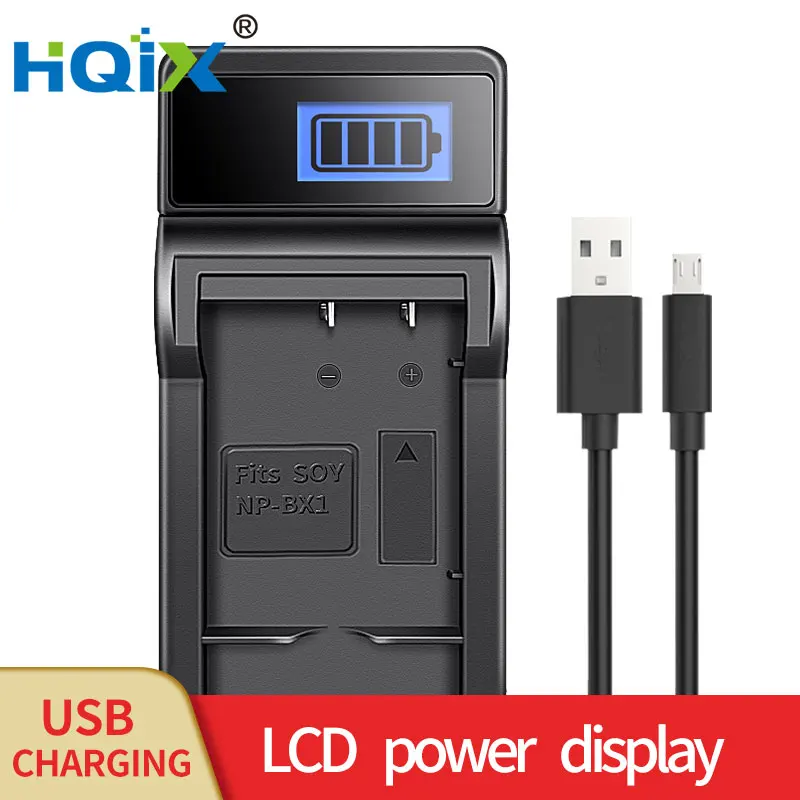 HQIX for Sony ZV1 DSC-H400 RX100 VI RX100 VII HX50 HX90 HX60 HX400 WX500 HX99 HX30 WX350 Camera NP-BX1 Battery Charger