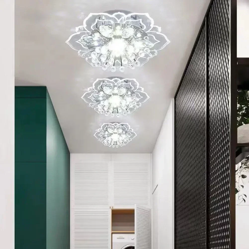 Crystal Ceiling Fixture Brightness Embedded Porch Light Protect Eyes Spotlights Easy Installation For Bedroom Bathroom