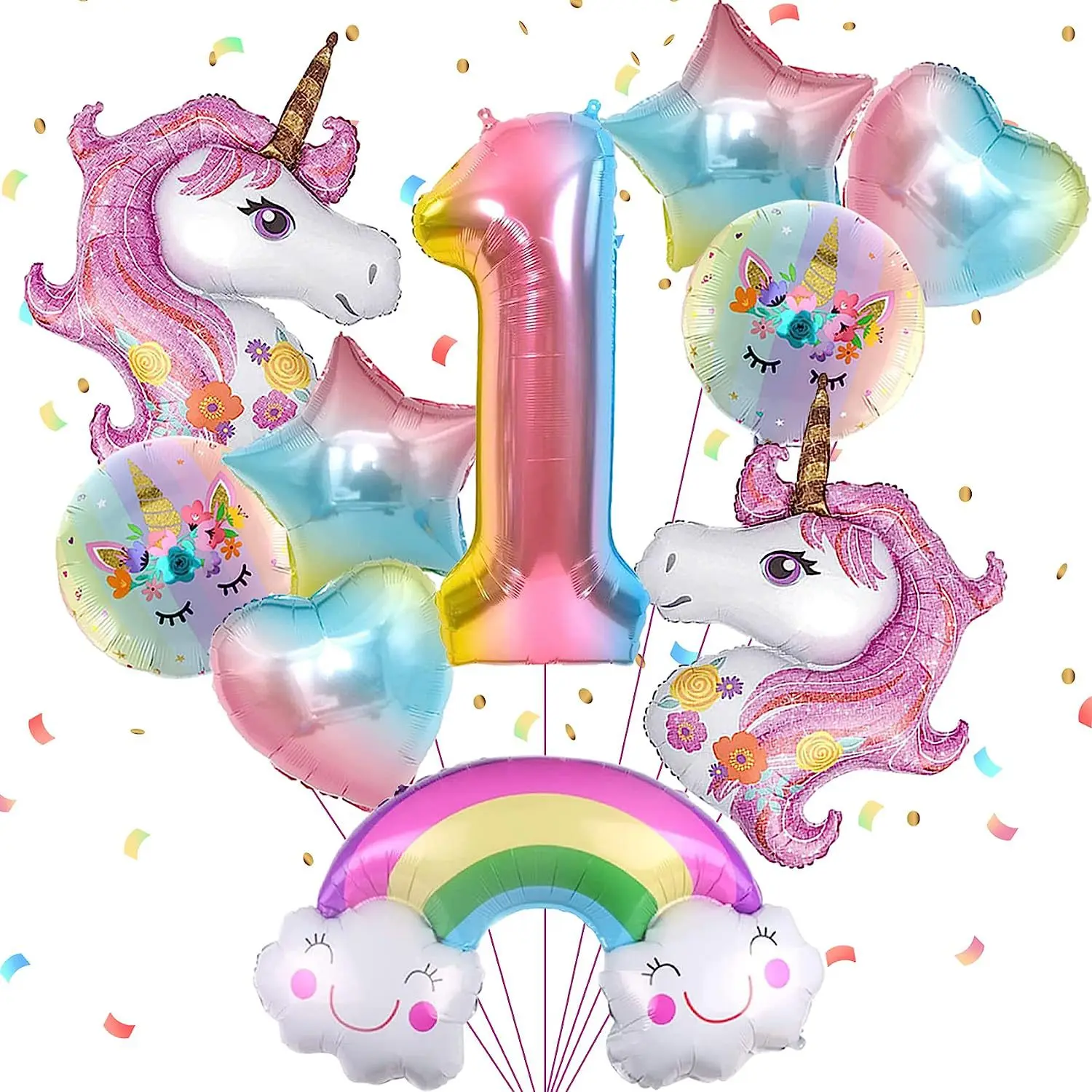 Eenhoorn Folieballon Set Baby Shower Cadeau Voeg een sprookjesachtig thema toe aan kinderfeestjes en sprookjesachtige bruiloften.