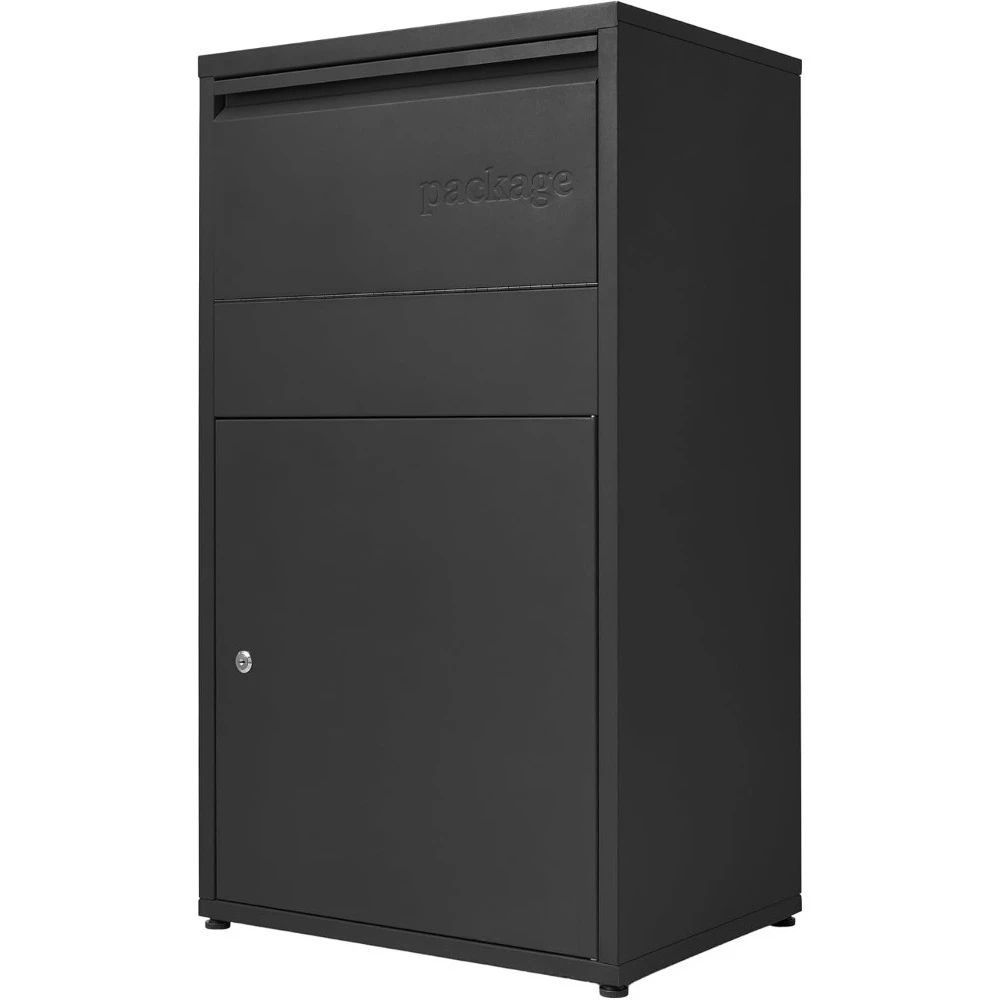 صندوق توصيل كبير الحجم مقاس 36 × 20.5 × 15 خارجي قائم بذاته مضاد للسرقة صندوق قطرة الطرود باللون الأسود