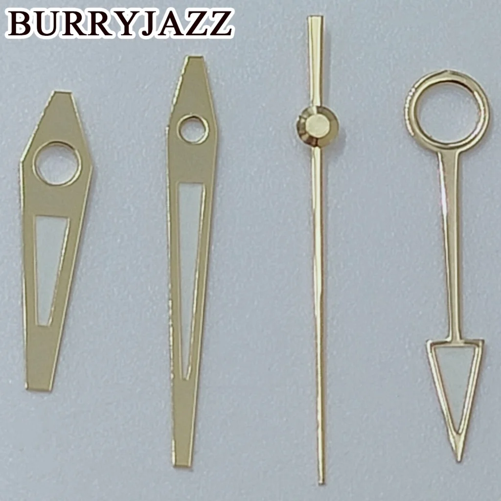 BURRYJAZZ NH34 GMT Uhrzeiger Silber Schwarz Gold Roségold Schwarz Grau Zeiger Grün Leuchtend – Detail 10