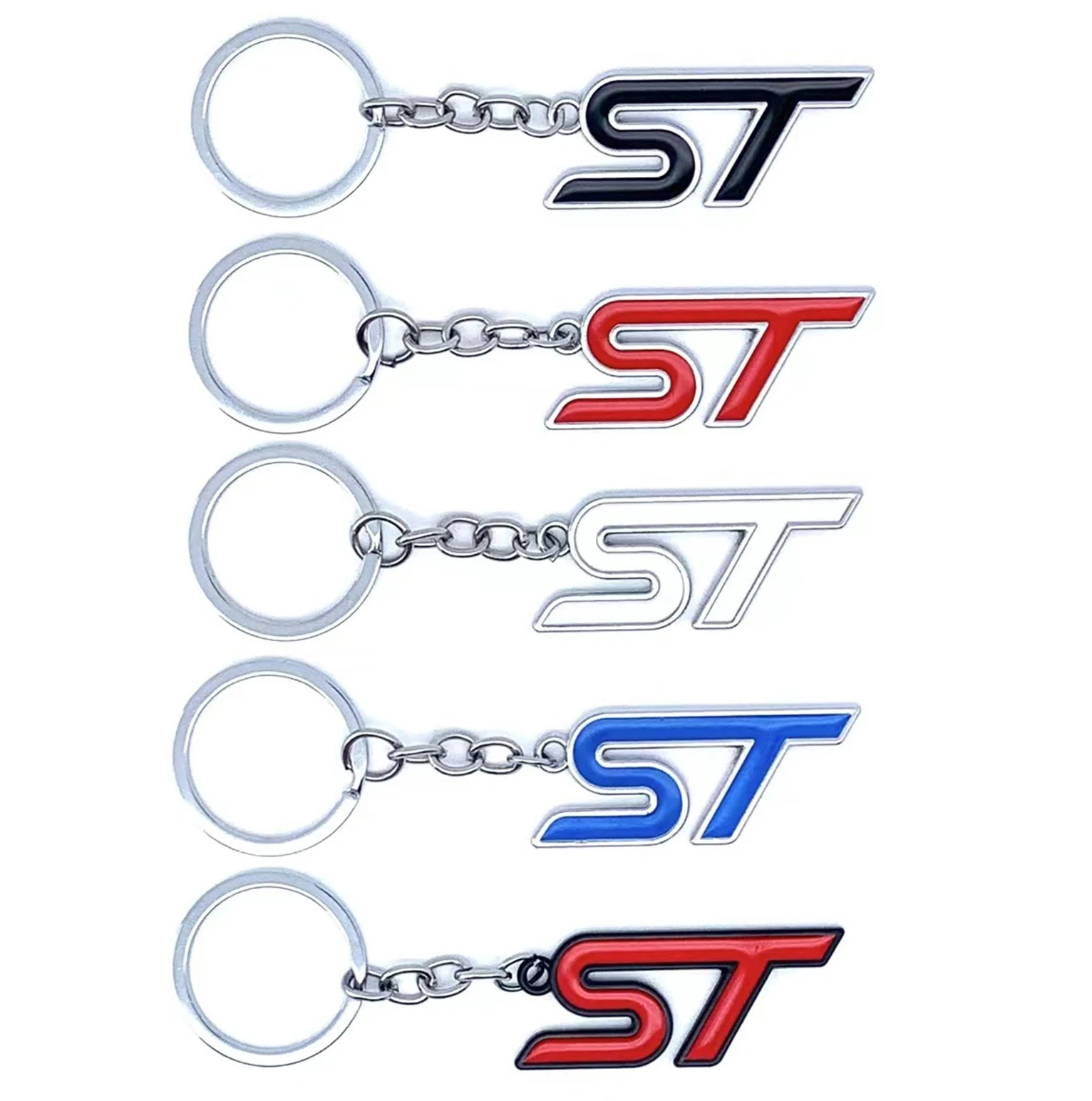 New Hot Sale ST Badge Keychain for Ford Focus Ecosport Fiesta Mondeo Kuga Fusion ST Racing ST Line Keyring Car Accessories