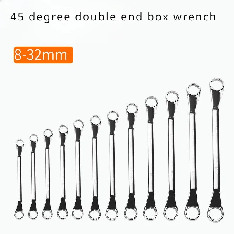 45 degree box end wrench double offset ring wrench workshop car repair tool extension ratchet ring wrench